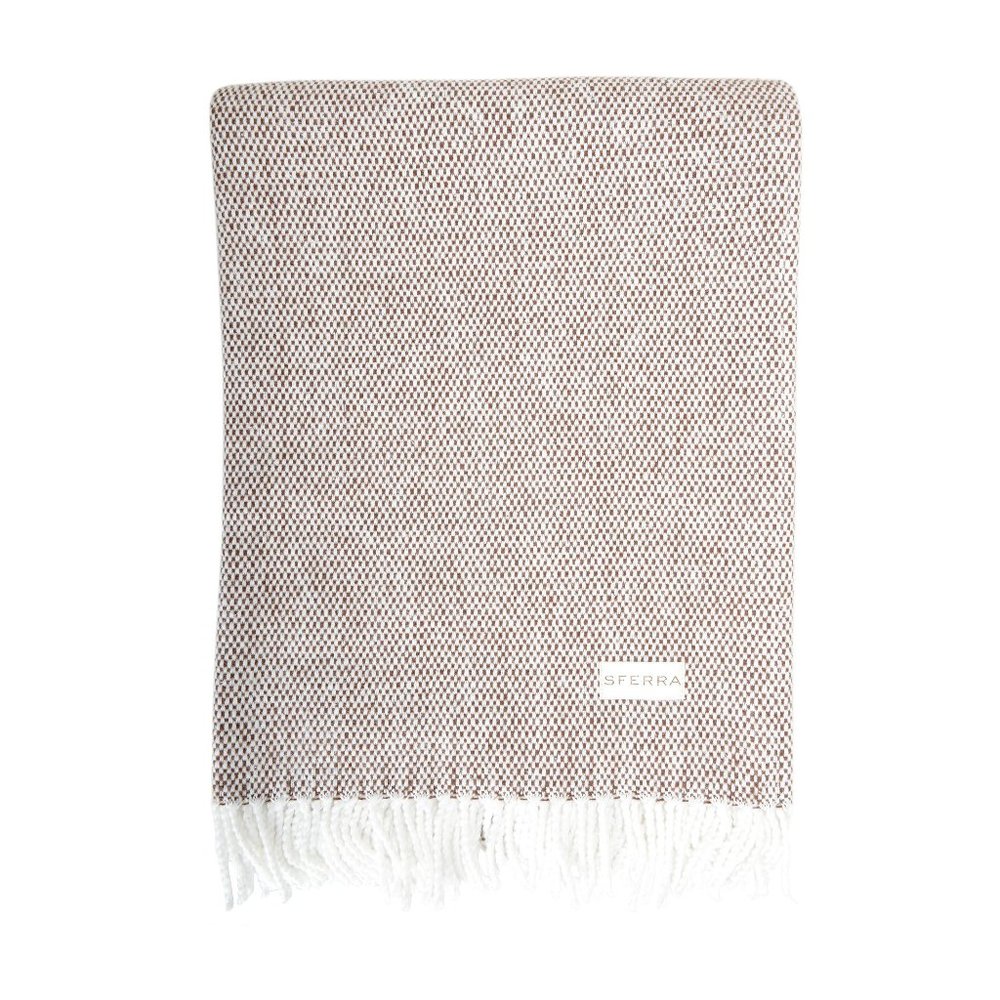 Sferra Merlot 100% Cotton Decorative Throw Blanket